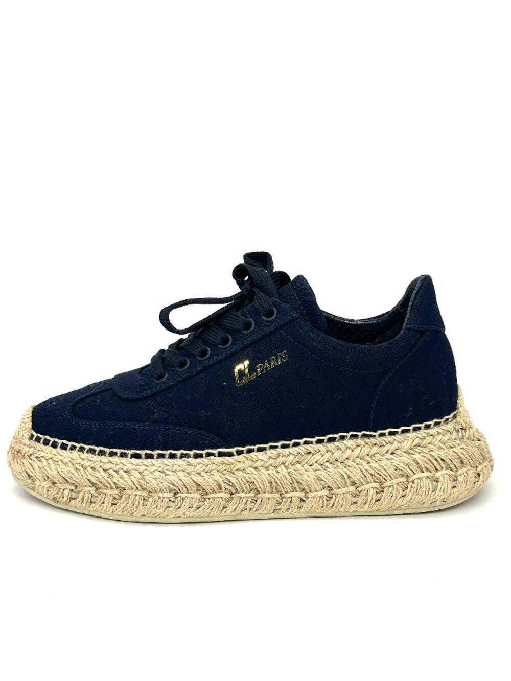 Christian Louboutin ESPASNEAK Fabric Lace Up Flat Platform Espadrille Shoes